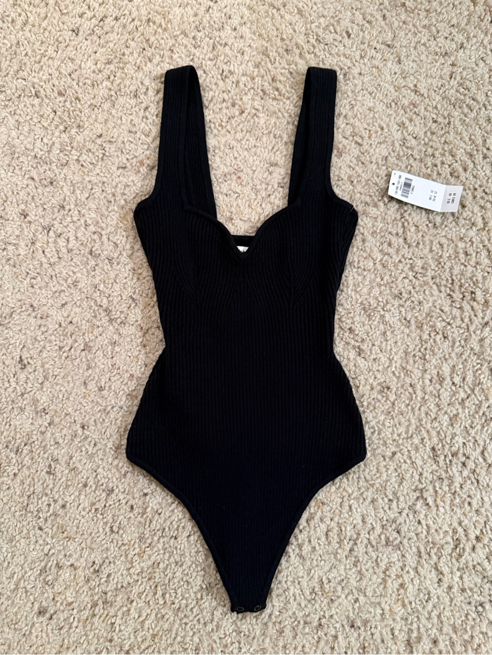 Abercrombie & Fitch Black Ribbed One-Piece Bodysuit
